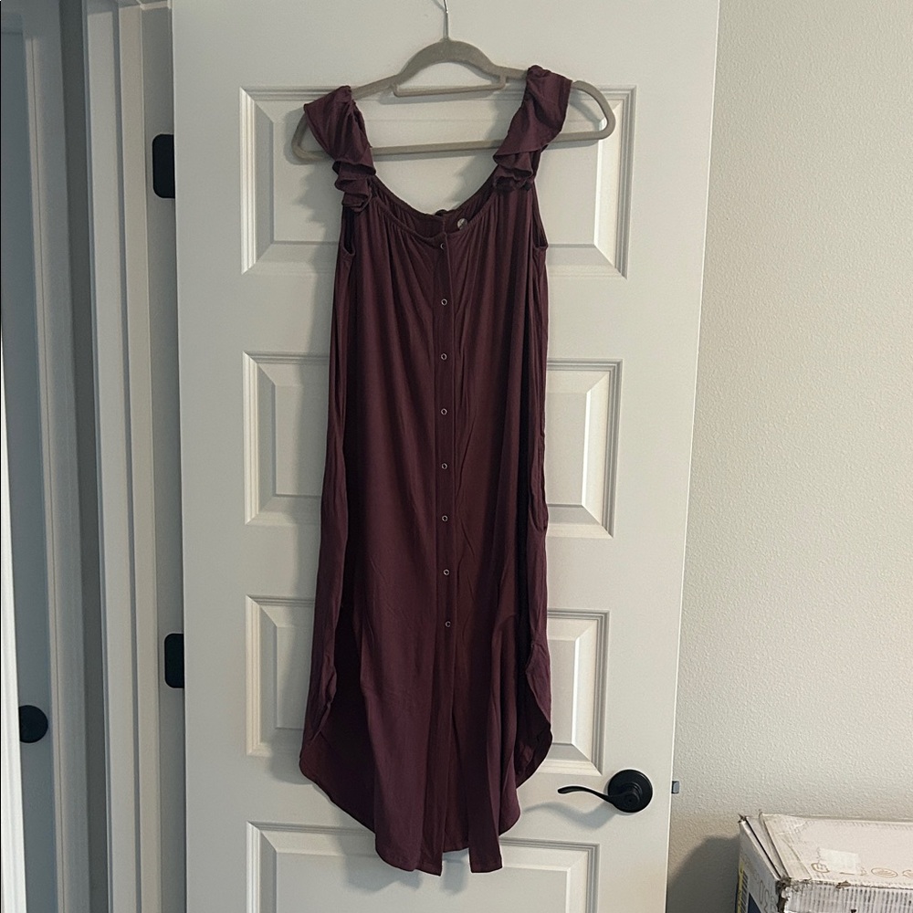 Kindred Bravely Women's Nursing Nightgown in Deep Plum